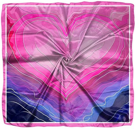 Deokke Foulard bandana carré Femme en soie – Accessoire pour cheveux en satin 70x70 cm – Style vintage mignon et élégant pour femmes et filles(V23-Rose)