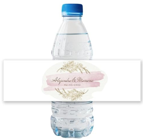 Personalised Wedding Water Bottle Labels Thank You, Personalised Bottle Stickers for Wedding Celebrations. Wraps Sticker Water Bottle Labels for Birthday Baby Shower(A5)