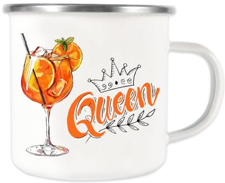 Gobelet en émail pour tasse Aperol - Cadeaux personnalisés - Accessoires de camping - Cadeaux pour campeurs, famille, amis - Décoration