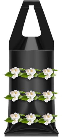 Peufcmi Erdbeeres Pflanzsack Mit 9 Löchern, Anbaubeutel Zum Aufhängen, Hängend Vertikal Garten Erdbeeres Pflanzsack, Hängend Erdbeeren Pflanztaschen, Pflanzbeutel Für Pflanzen Kräuter Blumen