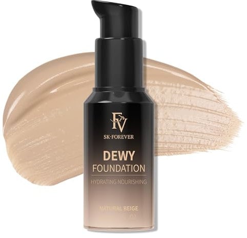 FV Wasserfeste und langanhaltende Foundation, Leichtgewichtige und makellose Foundation mit strahlendem Glow, Feuchtigkeitsspendend, Ideal für einen frischen Teint, 30g (Natural Beige)