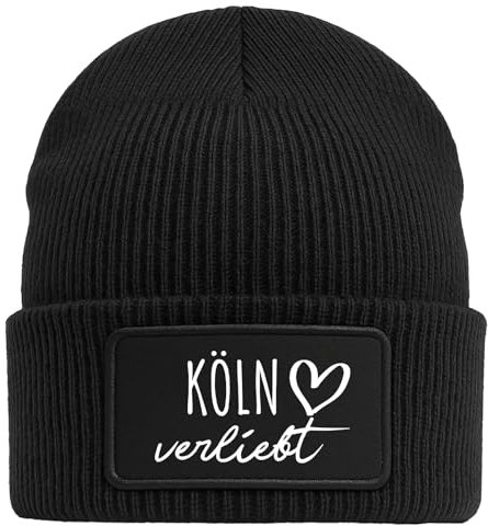 Huuraa Beanie Köln verliebt Geschenk Black Mütze Köln Geschenkidee