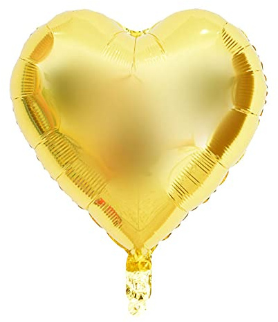 TOPINCN 0pcs 10in Herz Heliumballons Partyballons Folienballons Automatische Versiegelung Sicherheit für Hochzeits Geburtstag Jubiläum (GOLD)
