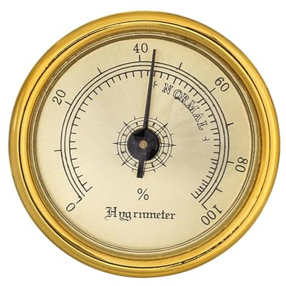 Humidor-Hygrometer Rund | Luftfeuchtigkeitsmesser Für Zigarren-Humidors – Analoger Humidor Mit Hoher Genauigkeit, Magnet Auf Der Rückseite, 45-mm-Zigarren-Hygrometer, Luftfeuchtigkeitstester Für