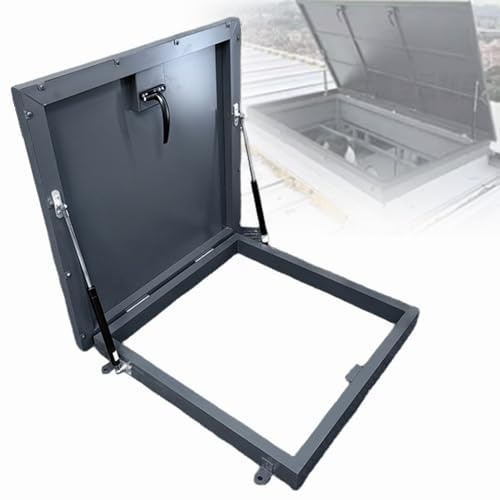 Roof Access Hatch with Support Rods, Skylight Window Roof Hatch, Basement Flat Escape Hatch, for Attic, Basement, Vault Cellar 80X80CM