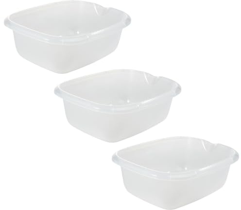 keeeper björk 3x Universal-Schüssel mit Ausguss, Eckig, 9 l, 38 x 32 cm, Transparent