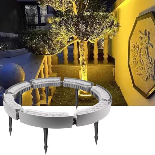 CYHTYM Erweiterbare ineinandergreifende Ring-Baumleuchte, einsteckbarer Landschaftsstrahler, LED-Palme mit gelbem Licht, 12 W AC110 220 V DC24(7 SETS 220V)