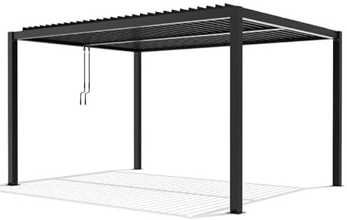 X-Metal Pergola Bioclimatique en Aluminium avec Lames Orientables Anthracite 4x3m 230cm 177,9kg