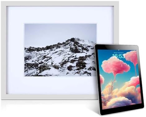 iFrame (White) – Turn Your iPad into a Beautiful Interactive Digital Picture Frame – Perfect at Home or Work - Includes Table Stand and Wall Mount for All 9.7” iPads
