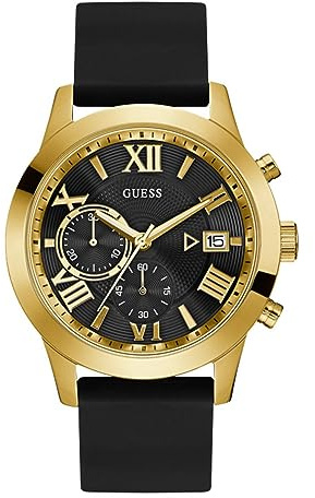 Guess Herren Chronograph Uhr Atlas mit Silikonband