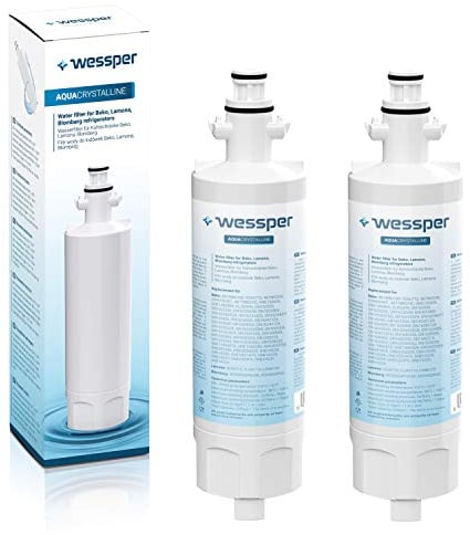Wessper 4874960100 Sostituzione filtro acqua frigorifero per Beko 4874960100, 4394650100, 9256712, SBS4K; Blomberg IWD1004ET, KFD9952PXDUK; Grundig 487960000; Lamona LAM6100, HJA6110 (Confezione da 2)