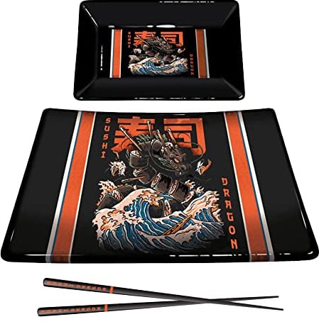 Pyramid International Ilustrata Sushi Set (Sushi Dragon Design) in Presentation Gift Box - Official Merchandise