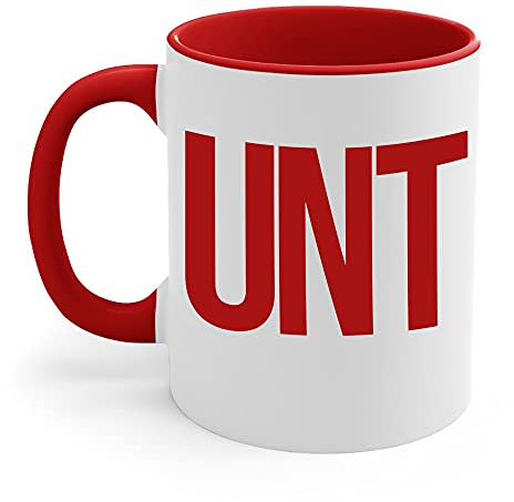 Funny Unt C unt Ceramic Work Adult Humor Ceramic Coffee Mug Travelers (Red, 11 OZ)