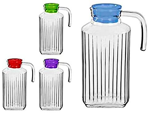 Cm 157016 Jarra Cristal Agua Nevera, Tapa Colores, 1.8 Litros