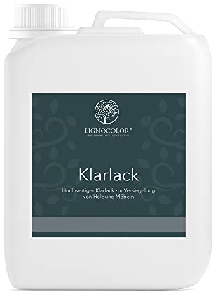 Lignocolor Klarlack hochwertige und professionelle Versiegelung für Möbel- und Holzoberflächen (2,5 L, Glänzend)
