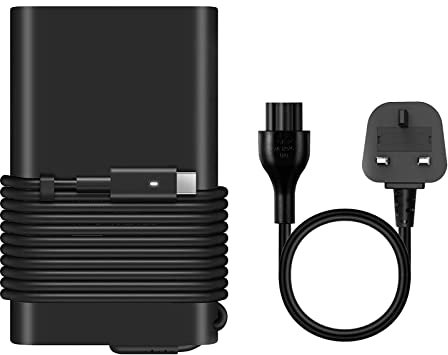 HotTopStar 65W USB-C Laptop Charger for Dell Latitude 3420 5520 5330 5320 5420 7212 7275 7390 7420, XPS 13 9350 9360 9365 9370 9380, Chromebook 3100 3400 5190 LA65NM170 Type C UK AC Power Adapter