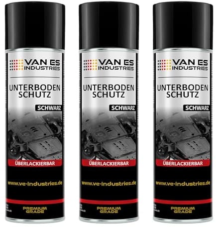 VE-INDUSTRIES 3x Unterbodenschutz Steinschlagschutz UBS Spray schwarz überlackierbar 500ml
