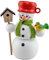 Seiffener Volkskunst | Räuchermännchen | Räucherfigur 14 cm | Schneemann | Original Erzgebirge | 12216 | mit Vogelhaus