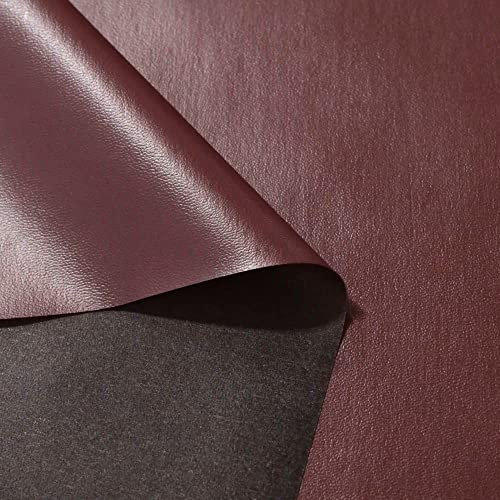 TOLKO 1m Lederimitat mit Rindsleder Optik | weiche Premium Meterware | Stuhl Bank Sessel Sofa Sitzbezug 140cm breit | Kunstleder Bezugstoff Polsterstoff Polsterbezug Möbelstoff (Bordeaux)