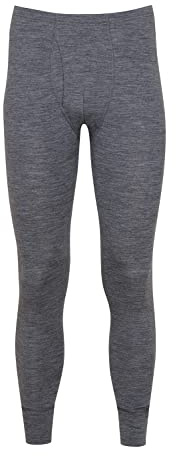 DILLING Men's Merino Wool Long Johns - Thermal Leggings Blue granite melange XXL