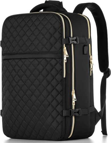 Mochila Mujer Grande de Viaje, Mochila Portátil con Puerto USB, Impermeable y Antirrobo, para Universitaria, Instituto, Oficina o Trabajo, Ideal para Ordenador de 17 Pulgadas