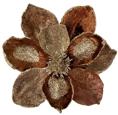 Briful 3 Stücke Weihnachtsstern Christbaumschmuck Magnolie Kunstblumen mit Glitzern Poinsettia Kunstzweig Weihnachtliche Dekoration Weihnachtsbaum Neujahr Ornamente