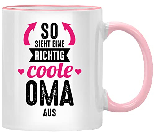 So sieht eine richtig coole Oma aus Tasse, beste Oma, Geschenk für Oma für Einsteiger Geburtstag, Rentnerin Witziges zum Ruhestand, Geschenke Rente