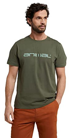 Animal Classico Mens Cotton T-Shirt - Stylish, Lightweight & Breathable Tee in Soft - for Spring Summer Beach, Holiday & Travel Khaki L
