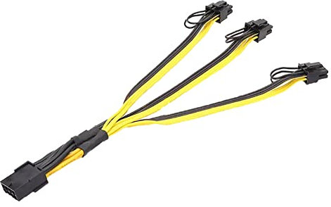 iHaospace PCIe 8 Pin Buchse auf 3X GPU 8(6+2) Pin Stecker Netzteilkabel, Grafikkarte 8Pin Kabel Splitter 8Pin GPU Power Extension Kabel