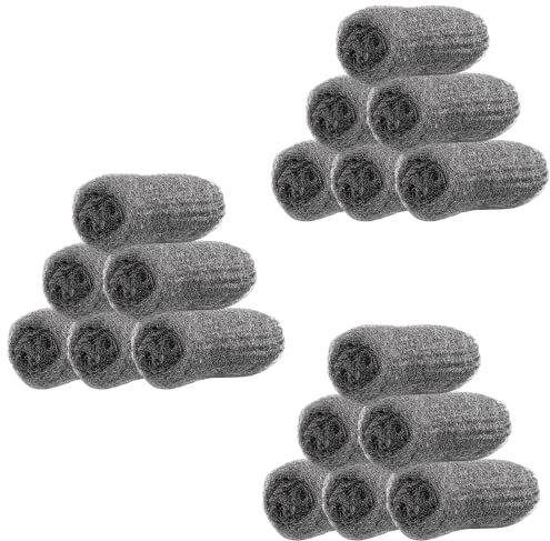 UHISER,Laine d'acier 0000, 18 pièces Flexible de haute résistance et durabilité pour l'entretien à la maison,récureurs en laine d'acier, éponge cuisine polissage, enlever la rouille et débastar.