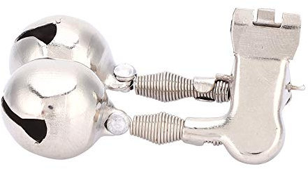 LANTRO JS Doppelte Angelrute Alarm Glocken, Edelstahl Clip Bissanzeiger für Outdoor Meer Angeln Zubehör Ruten Clip On