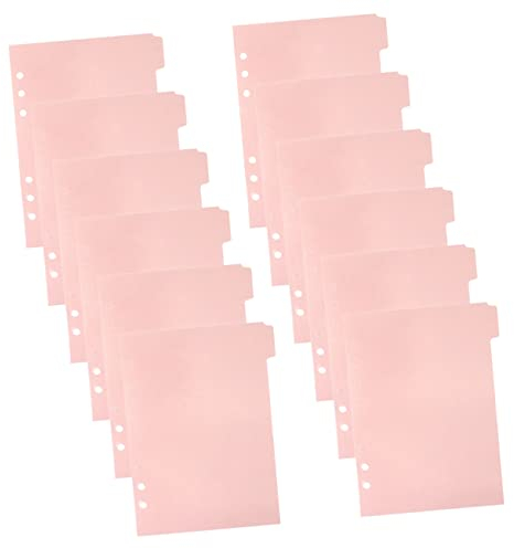 STOBOK 12 Stück Trennwände Farbige Register Buntes Notizbuch A5-Ordner Notizblock Trennregister Kunststoff-Ordner Trennblätter Ringbuch Papiertrenner Ordnerregister Farbige
