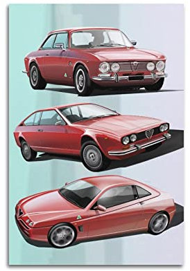 JOOEL Super-Auto-Poster für Alfa Romeo Sportauto-Rennauto-Poster, dekoratives Gemälde, Leinwand, Wandposter und Kunstbild, modernes Familien-Schlafzimmer, Dekoration, Poster, 30 x 45 cm
