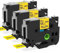 3x MarkField Kompatibel Schriftband TZ 24mm TZe-651 Schwarz auf Gelb für Brother P-Touch Beschriftungsgerät TZe651 0.94 Laminated Bänder für PT-P700 D600 P750W P900W P910BT P900 P950NW 2430