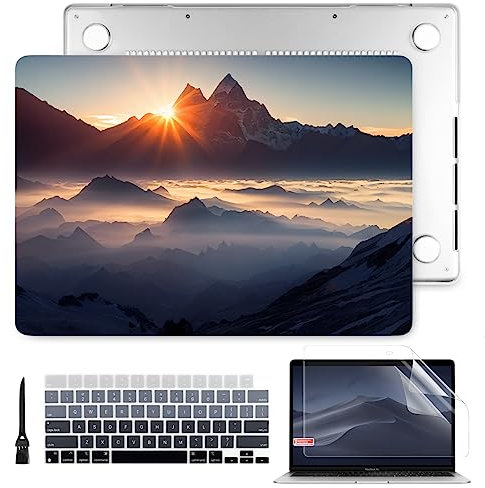 Batianda for M4 New MacBook Pro 14 inch Case 2024 2023 2021 Release Model A3112/A2918 with M3 M2 M1 Pro/Max Chip,Landscape Series Designed Hard Shell with Keyboard Cover & Screen Protector, Sunrise