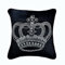 The HomeCentric Entwerfer Schwarz Kissen Shams, Crystals Kaiser Krone Kissen Shams, 2 Stück, 60x60 cm Kissen Schein, Samt Kissen Schein, Lateinisch Kissen Shams - Emperors Crown