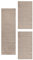 Carpetsale24 Bettumrandung Schlafzimmer 3 teilig Shaggy Hochflor Teppich Beige Bettvorleger Schlafzimmer Bettset: 2 St. 80x150 cm | 1 St. 80x250 cm - Teppich Läufer Set Einfarbig Design