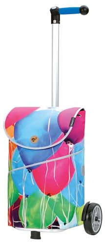 Andersen Einkaufstrolley - 46 Liter - höhenverstellbar - Aufhängung für Einkaufswagen - belastbar 40 kg - Aluminium - Kugellager-Rad Ø 17 cm - mit Kordelzug & Klett - Shopper Mix Collection A20