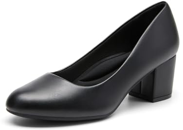 DREAM PAIRS Escarpins Femme Confortables Bloc,Size 39,Noir-PU