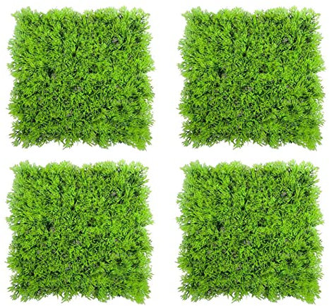 Plawee 4X Acqua Artificiale Finta Acquario Verde Erba Pianta Prato Acquario Paesaggio