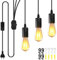 3 Köpfe Pendelleuchte E27 Lampenfassung, Hängelampe Mit Stecker, Hängende Leuchte, Pendelleuchte Kit Mit Schalter Mit Stecker Für Wohnzimmer Nachttisch Esszimmer, Moderne Deckenlampe Pendellampe 180Cm