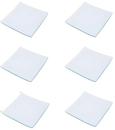 Super Mundo - 6pcs Platos Cristales cuadrados transparentes,Para Cocina y Comedor (11x11cm)
