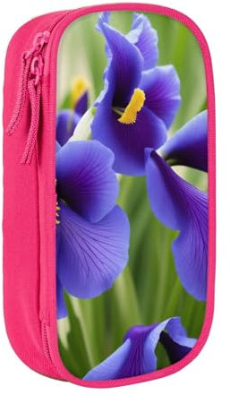 Gfhwpxcnb Violets Federmäppchen mit Blumenmuster, großes Federmäppchen mit Fächern, Stifttasche, Schreibwaren-Organizer für Büro, Schule, Schwarz, rose, Einheitsgröße, Kosmetiktasche