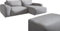 DELIFE Eckcouch Lanzo XL Mikrofaser Grau 270x180 cm Recamiere variabel mit Hocker
