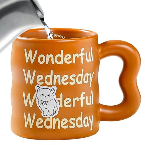 Tazza con lettera in ceramica, Tazze da caffè in ceramica,Tazza in ceramica con stampa di lettere da 350 ml per caffè - Simpatica tazza da viaggio in ceramica per caffè caldo, vino, whisky, gelato, bi