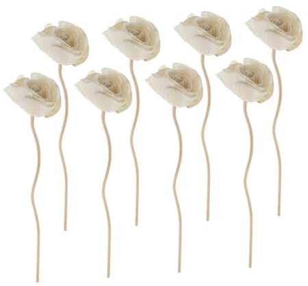 Generisch 8stücke Rattan Aromastäbchen Für Raumduft Ätherische Öle Diffuser Sticks Mit Blumen-Design Dekorative Duftstäbchen Für Aromatherapie Und Wohnraumgestaltung