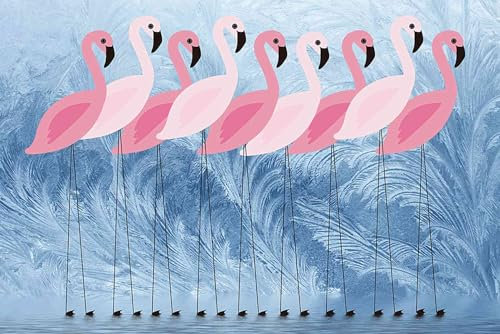 Papier Peint Panoramique Flamant Rose Bleu Papier Peint Chambre Adulte Papier Peint Panoramique Enfant Papier Peint Salon Décoratif Papier Peint Intissé 300x240cm