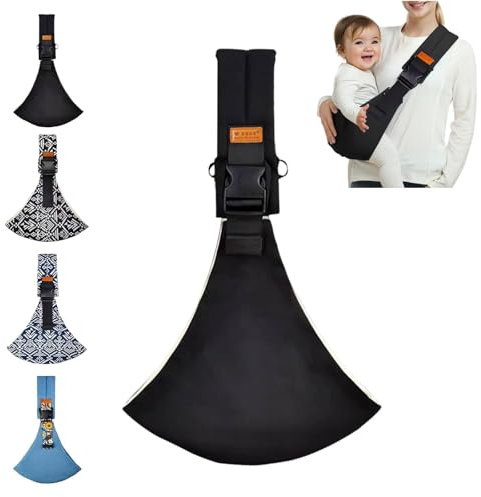 Babytrage für Neugeborene und Kleinkinder,Verstellbare Schulter Babytrage,Tragetuch für Kinder, Hüfttrage für Kleinkinder, Verstellbare Babytrage,Kleinkinder bis 20KG (Schwarz)