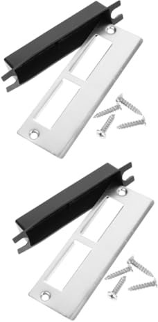 DOITOOL 2sets Door Hole Cover Plate Door Latch Guard for Security Privacy Home
