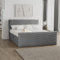 Kaiser Möbel - Bett Polsterbett, Boxspringbett mit Bettkasten Topper Trento, Schlafzimmerbett, Gepolstertes Kopfteil - Topper-Matratze H2 aus Visco-Schaum - 200x215x105cm, Dunkelgrau